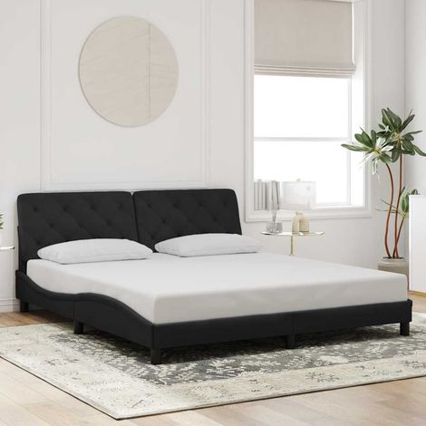Cadre de lit sans matelas noir 180x200 cm velours (1/5)