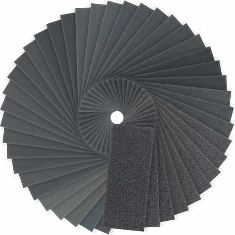 Papier de Verre, 120 à 3000 Grain Papier a Poncer eau/sec Carrosserie, Bois, Métal, 9 x 3.6 Papier Abrasif (84pcs)