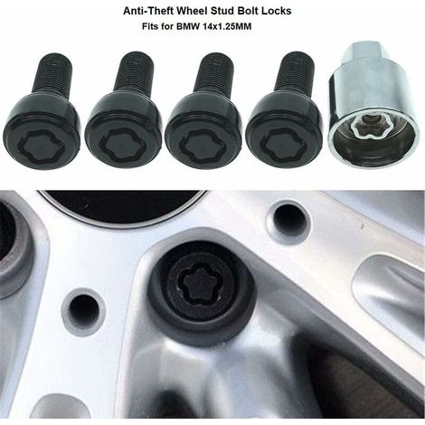 VURAHOME - Antivol de roue - 14 x 1,25 mm - Compatible avec BMW Série 1 2 3 4 5 6 7,
