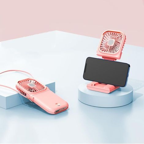 Tragbarer Ventilator, faltbarer USB-Tischventilator, Mini-Nackenventilator, pink (1/5)