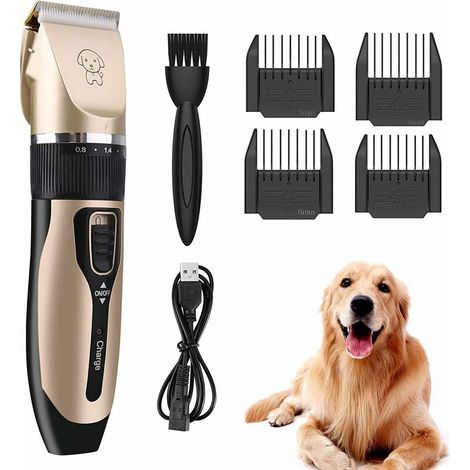 Tondeuse Chien Silencieuse, Tondeuse pour Chat, Tondeuse Chien Poil Long Epais, Tondeuse à Poils D'animaux, Tondeuse Professionnelle Electrique Rechargeable Sans fil pour Chien, Chat, Lapin
