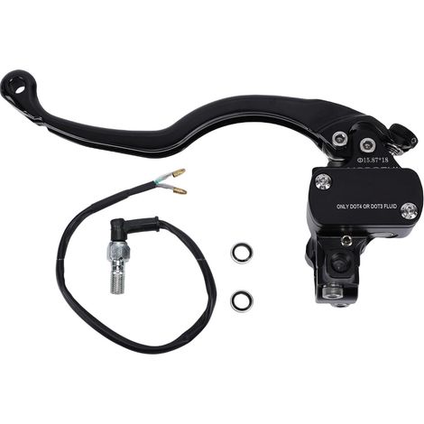 Maître-cylindre de Frein, Ensemble de Pompe de Frein Hydraulique avec Poignée Ergonomique, Noir Compatible avec Diverses Motos (1/5)