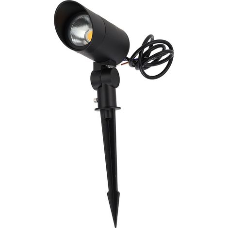 Foco Led con Pincho Jardín 18W 60º IP65 3000ºK Acabado Negro