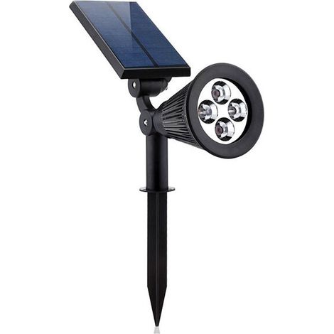 Spot solaire projecteur 2 en 1 à piquer ou à fixer dimmable LED chaud Lumière Solaire Extérieure Étanche Jardin Jardin Pelouse Projecteur Lumière -