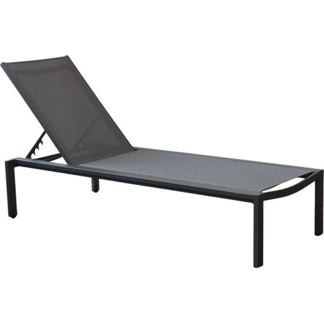 Lettino impilabile da giardino resistente con struttura in alluminio design ergonomico