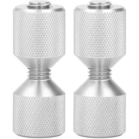 Lot de 2 goupilles d'alignement de bride en aluminium anodisé, 1‑1/8 po, à double trou, pour brides de 0,5 à 14 po, 150 lb, argent (1/5)