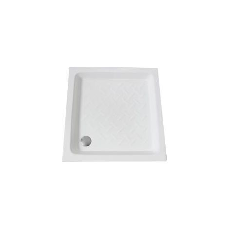 ONDEE ZEN - Receveur de douche CERA - Picots Antidérapants - 70x70x9cm - Grès - Blanc