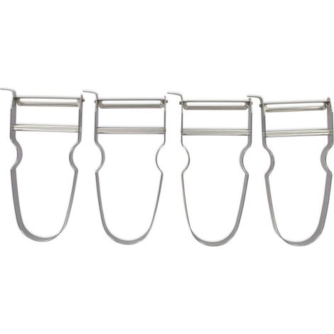 FM Professional 21729 - Pelapatate, pelapatate, 4 Pezzi, Colore: Argento, 11,5 x 6 cm (1/5)