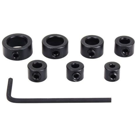 Butée de Profondeur - Ensemble de forets - Positionneur d'anneau pour bague d'arrêt de profondeur de foret d'arrêt de profondeur 8pcs, 3mm, 4mm, 5mm, 6mm, 8mm, 10mm, 12mm (1/4)