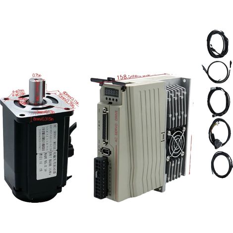 Kit de servomotor, controlador de CA, alto par motor, 750 W con freno, 220 V (1/2)