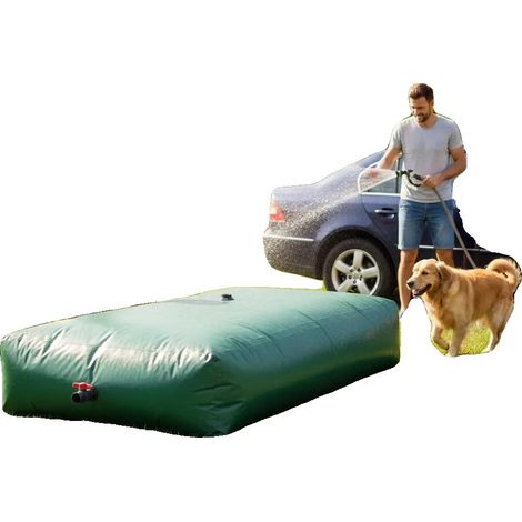 Réservoir d'eau, capacité de 3000L, design pliable, vert armée (1/2)