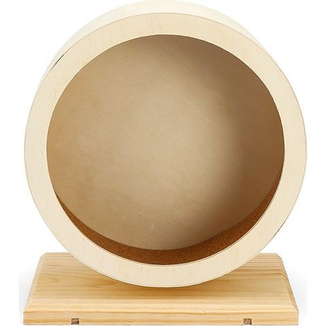 Roue pour hamster Golden Bear en bois silencieux avec support et tapis de liège, jouet de sport à roulettes
