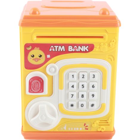 Tirelire électronique Portable Coffre-fort à empreinte digitale et reconnaissance vocale Sécurité Jaune (1/5)