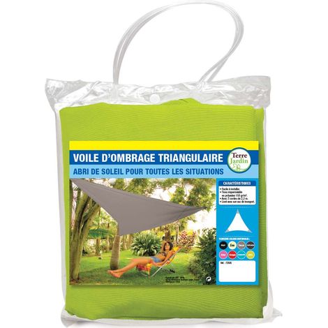 Voile d'ombrage triangulaire - 3.6 mètres - Anis