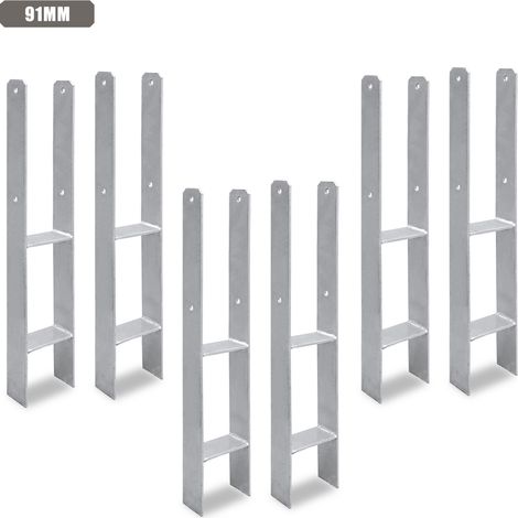 TolleTour Anclaje para postes para exteriores: extra robusto, resistente a la intemperie e ideal para postes de madera en el jardín - 91 mm 6x (1/5)