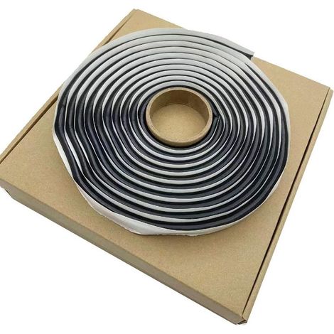 Ruban Butyle, Mastic en Bande pour Camping Car, Ruban Mastic Rond en Caoutchouc Butyle avec Boîte 9,5 mm De Diamètre X 4 m Noir (1/5)