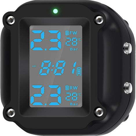 Motorrad-Reifendruckkontrollsystem (TPMS) Automatischer Fahrrad-Reifenalarm LCD-Bildschirm Echtzeitmonitor für Tw-- (1/5)