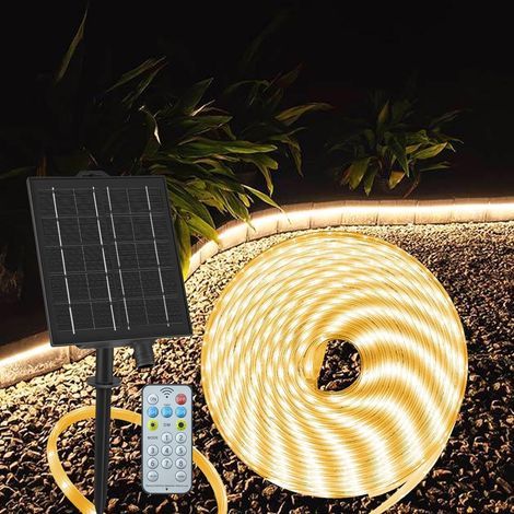 10 m Solar-LED-Streifen, IP68 wasserdicht, Fernbedienung, Timer, selbstklebend, zuschneidbar, Garten, Hof (1/5)