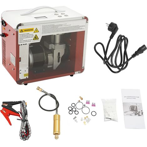 Pompe à air comprimé, 350W, 310bar, LCD d'affichage, compresseur d'air, pompe à compression d'air électrique pour l'entretien des pneus de voiture, gonfler bouteilles de plongée, pneus à usage intensi