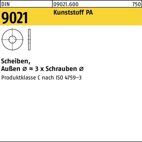 Scheibe DIN 9021/ISO 7093 13x37x3mm Polyamid blank 100 Stk
