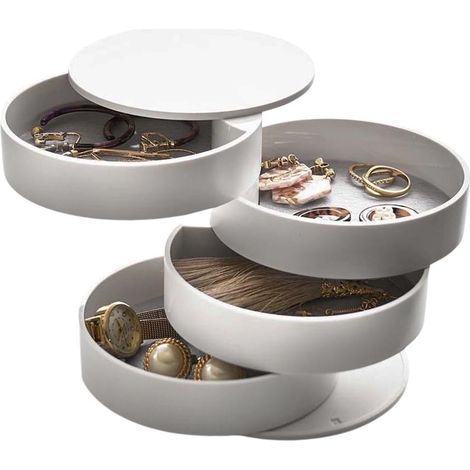 Yamazaki Scatola porta gioielli 4 livelli Bianco design moderno