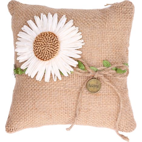 Coussin de porteur d'alliance petit, lin premium doux confortable, portable et polyvalent (1/5)