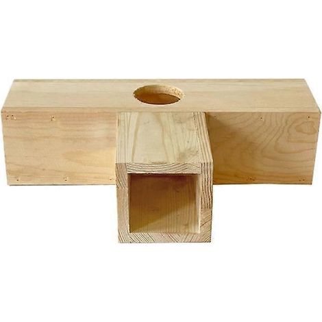 Grand tunnel en bois pour lapin, centre d'activité solide, cachette sécurisée, jouets à mâcher sûrs, forme en T, grande taille.
