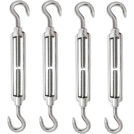 Spannschloss, Drahtspannschloss Haken und Haken, 8-teiliges Kabelspannschloss, Edelstahlspannschloss, M8 Edelstahlkabelspannschloss, Kabelspannschlossschraube, Edelstahlkabelspannschloss, M8 Spannschl (1/4)