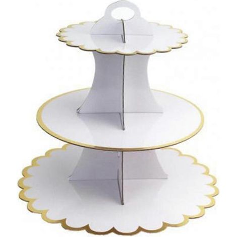 Présentoir à cupcakes à 3 étages, idéal pour les fêtes (mariage, anniversaire, baby shower, goûter) et la décoration. (1/5)