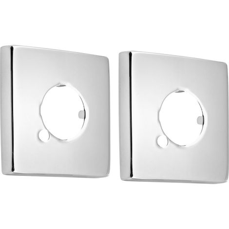 Rosette carrée 60/25mm, hauteur 10mm, chrome