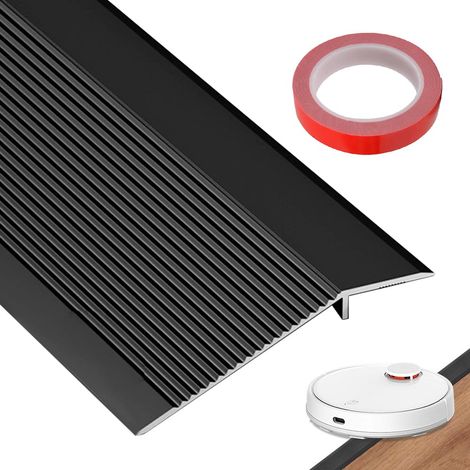 Bandes de transition en aluminium - 0,9 m x 10 cm - Réducteur de sol, barre de transition, bande d'ajustement au sol, pont la hauteur entre 8 et 40 mm (noir mat) (1/5)