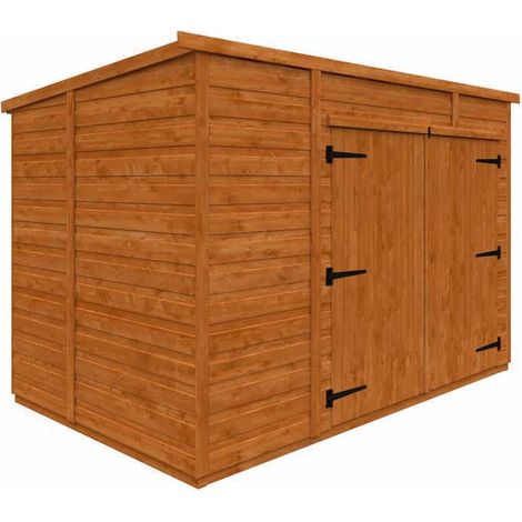 8x5 Flex Pent Bike Store 12mm Flex - L243.8 x W150 x H179.1 cm - Solid Wood/Softwood/Pine - Burnt Orange