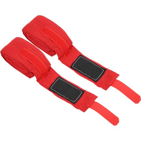 2 bandes de boxe en coton allongées de 5 m pour l'entraînement (rouge) (1/5)
