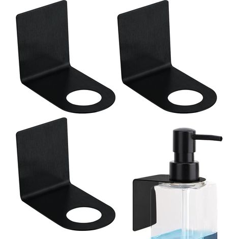 Juego de 3 soportes para champú de baño, ganchos impermeables para botellas de ducha, acondicionador y jabones, compatibles con madera, metal, montaje en pared, para el hogar y apartamento (1/5)