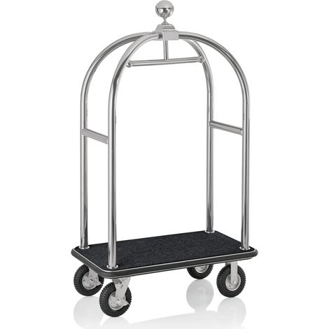 Chariot à bagages en Acier Inoxydable noir L 1130 mm l 620 mm H 1910 mm 4 - Was Germany