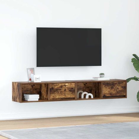 TV-Schränke 2 Stk. Räuchereiche 80x31x25,5 cm Holzwerkstoff (1/5)