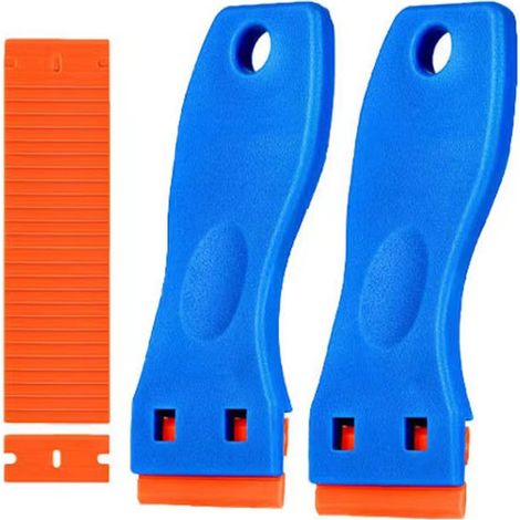 2 grattoirs pour enlever les étiquettes, la colle et la peinture. (1/3)