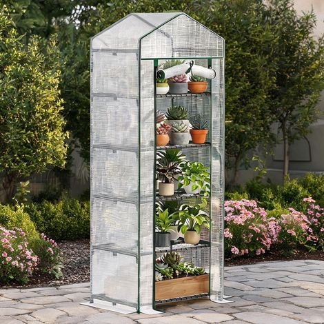 Serre de jardin transparente y Verde en acero PE 69 x 49 x 193 cm (1/5)