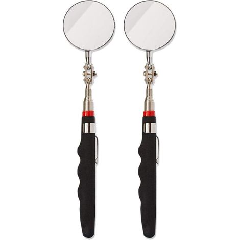 Miroir d'inspection Ensemble de 2 Miroirs D'Inspection TéLescopiques Ronds, Noir (1/5)