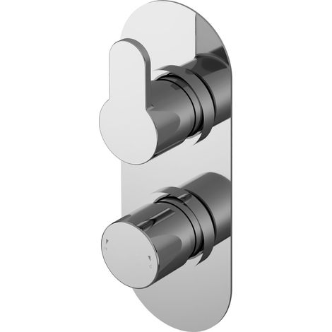 Balterley Consall Round Concealed Thermostatic Twin Shower Valve with Diverter 2 Outlets - Chrome