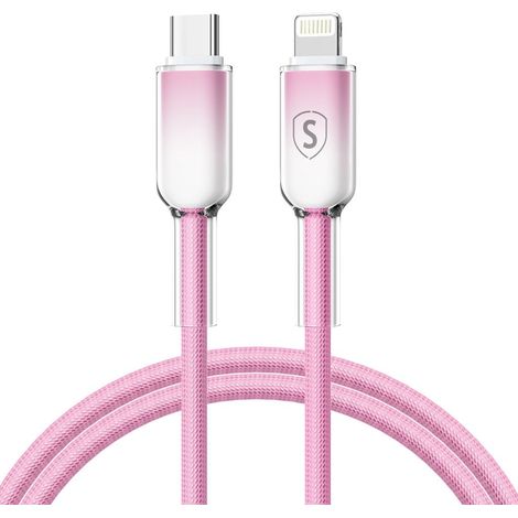 Kábel Sign Dynamic Series USB-C na Lightning 2,4 A, 1 m - ružový