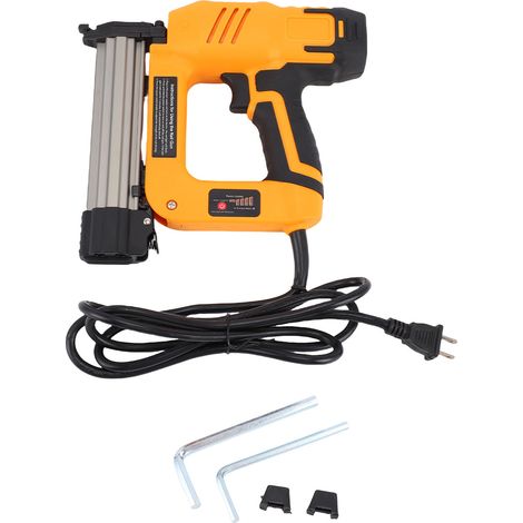 Cloueuse électrique réglable, pistolet à clous et agrafeuses droites portables pour projets de menuiserie. (1/2)