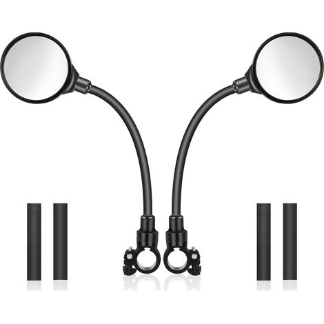 2 Pièces Rétroviseur de Vélo, HD Convex Réglable 360 Degrés Rétroviseurs Vélo pour Guidon de 22,2 mm, Miroirs de Vélo Sécurité Arrière Miroirs, Bike Mirrors pour Scooter, VTT, E-Bike, Moto (1/5)