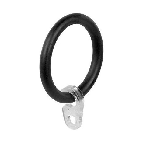 8 anelli nero per tubo tenda diametro 20 mm