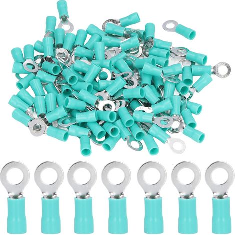 100 cosses à sertir en cuivre pré-isolées pour fil électrique AWG12-10 RV5.5-6 (1/5)