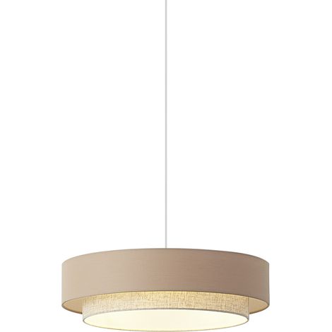 QAZQA Suspension moderne beige avec naturel 50cm 3 lumières - (1/5)