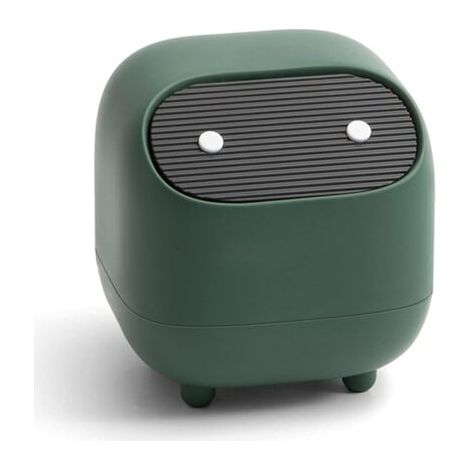 Pr Mini poubelle de bureau avec couvercle, poubelle double couche en forme de ninja, isole efficacement les odeurs de cuisine et de salle de bain. (1/5)