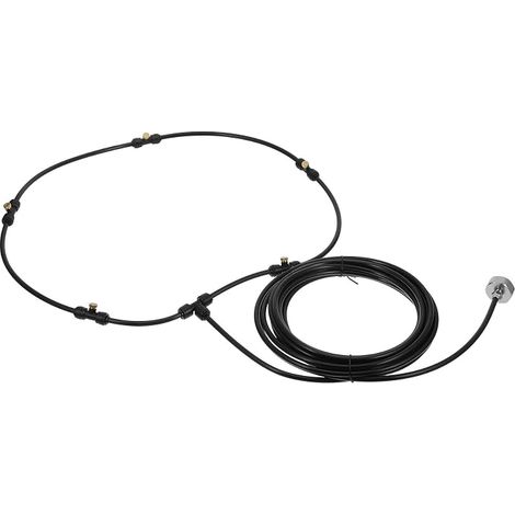 Générique Kit de Brumisation et Tuyau PVC 6 Mètres pour Ventilateur Extérieur Buse en Laiton Système de Refroidissement par Brume Rafraîchissante en Été pour Terrasse (1/5)