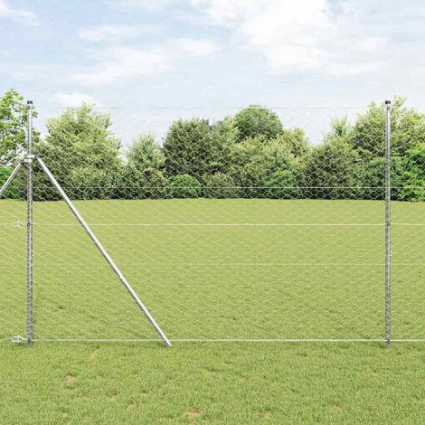 Zaunpfosten Silber 50 x 1,5 m (50 mm Maschen) Stahl