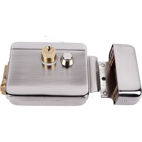 Serrure de porte électrique à double verrouillage pour sonnette, interphone et système de contrôle d'accès pour la sécurité de la maison (12 V). (1/5)